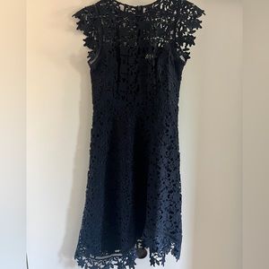EUC Eliza J Lace Asymmetric Cocktail Dress- Navy Size 10